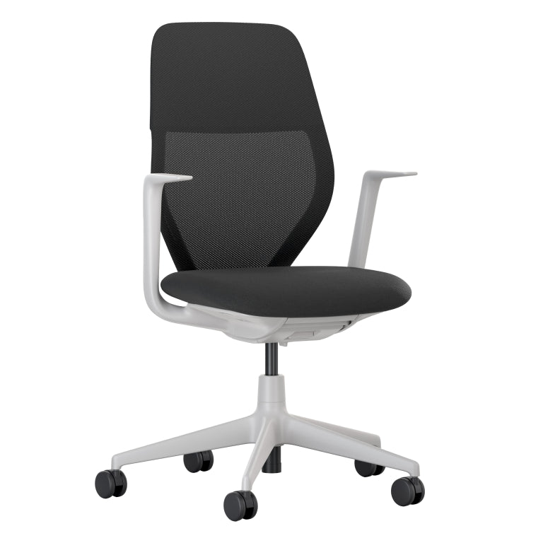 Vitra ACX Mesh fixed office chair grey base