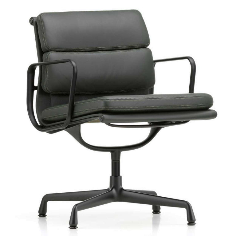 Vitra Aluminum Chair Black EA 208 Soft Pad