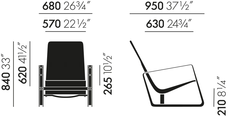 Vitra Cité fauteuil tress pebble melange, prouve bleu marcoule