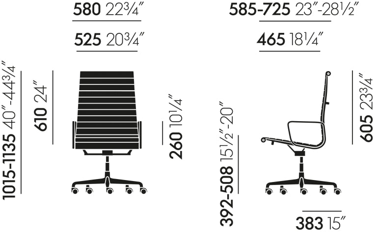 Vitra EA 119 Hopsak office chair black, polished base