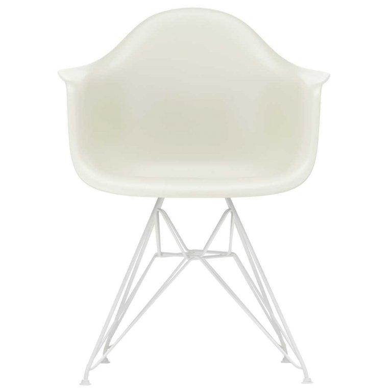 Vitra Eames DAR stoel wit gepoedercoat onderstel