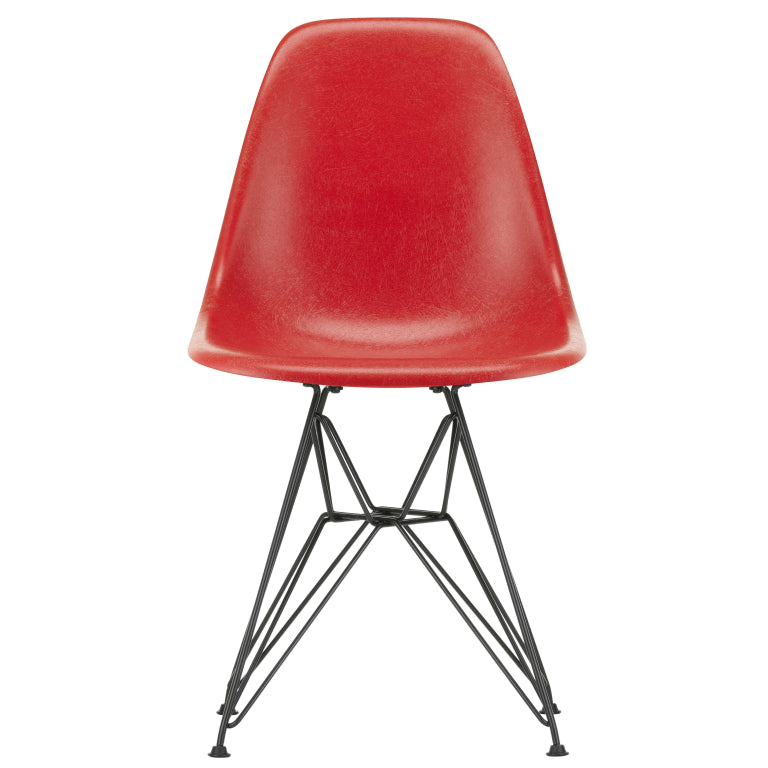 Vitra Eames DSR Fiberglass stoel zwart onderstel