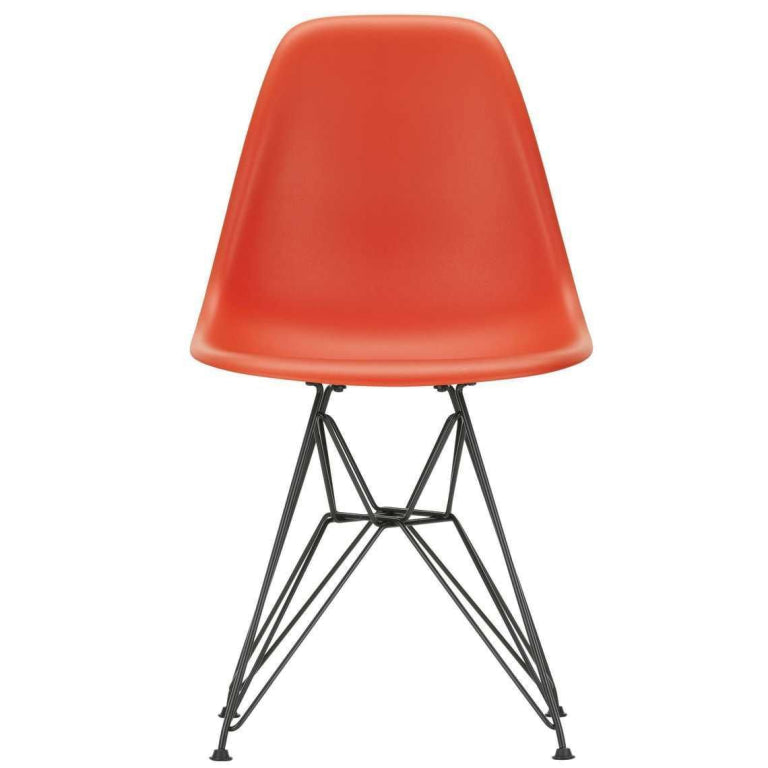 Vitra Eames DSR stoel zwart gepoedercoat onderstel