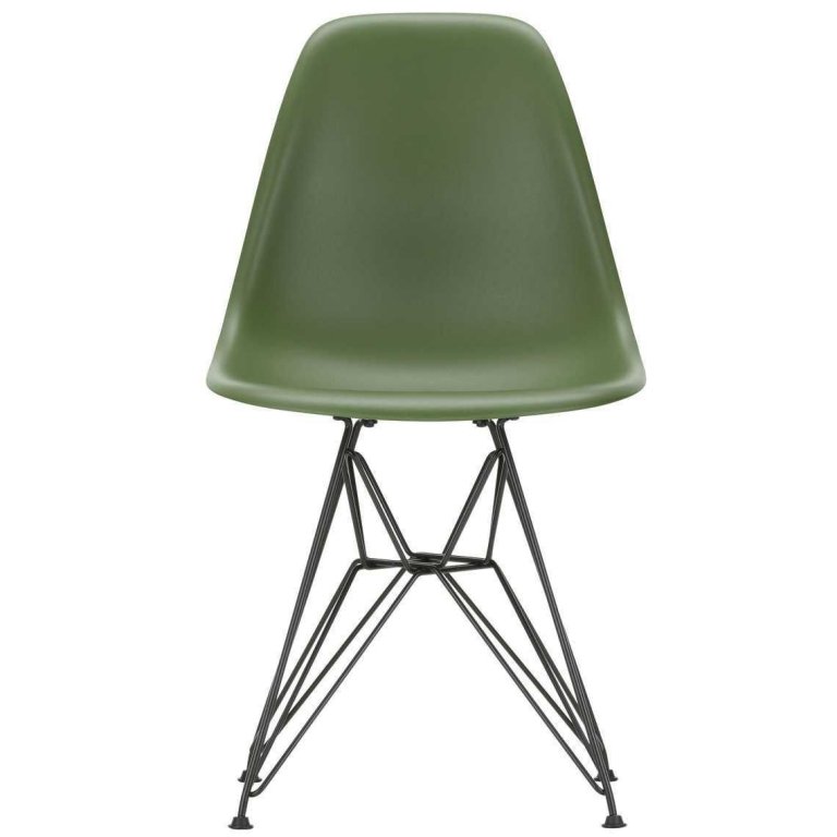 Vitra Eames DSR stoel zwart gepoedercoat onderstel