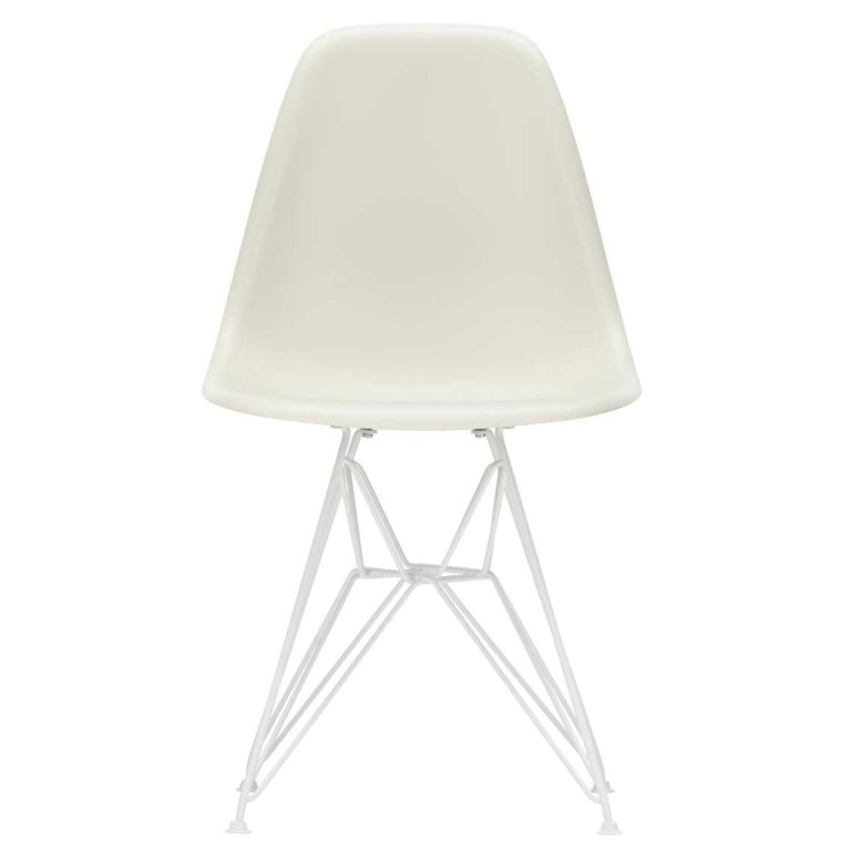 Vitra Eames DSR stoel wit gepoedercoat onderstel