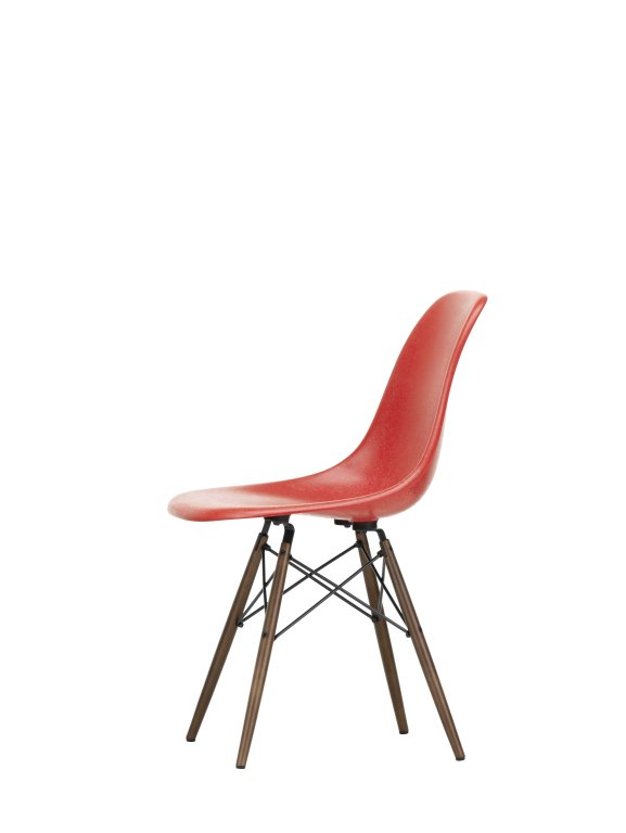 Vitra Eames DSW Fiberglass stoel esdoorn donker