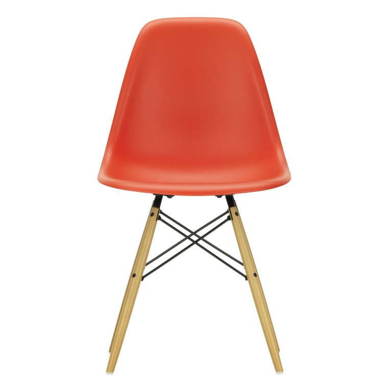 Vitra Eames DSW stoel geelachtig esdoorn onderstel