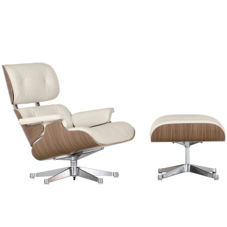 Vitra Eames Lounge chair met Ottoman fauteuil (klassieke afmetingen)