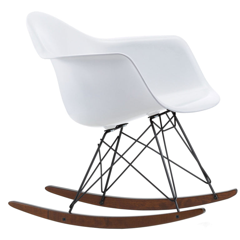 Vitra Eames RAR schommelstoel met donker onderstel wit