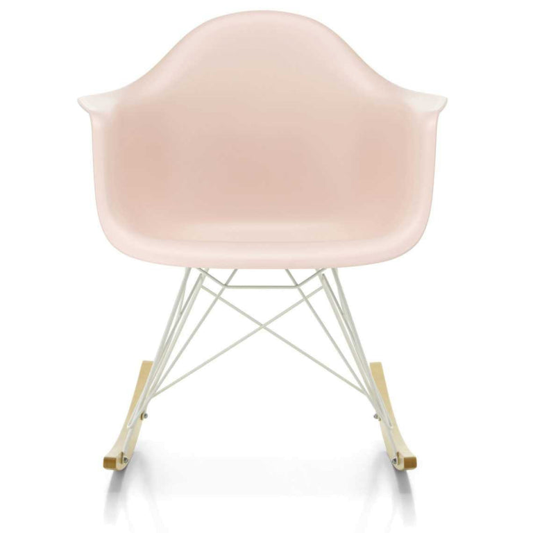 Vitra Eames RAR schommelstoel met wit gepoedercoat onderstel