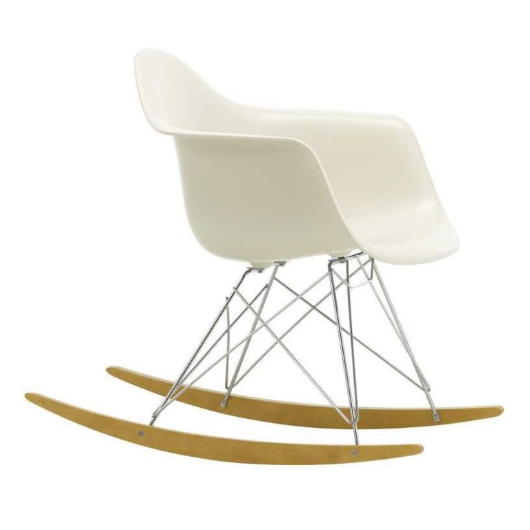 Vitra Eames RAR schommelstoel esdoorn chroom