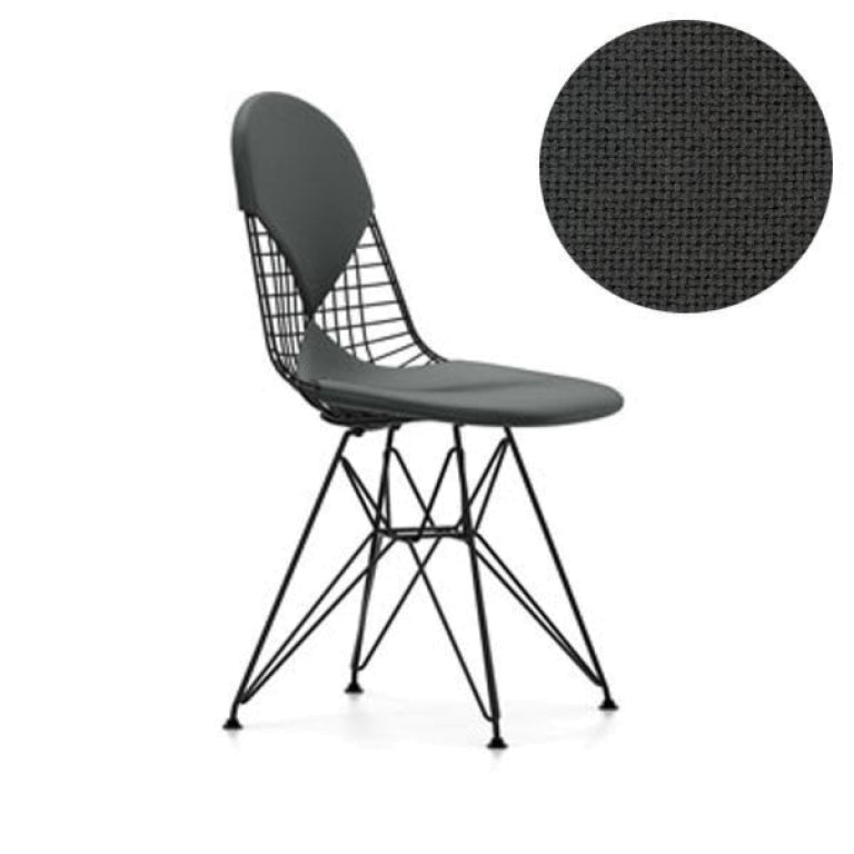 Vitra Eames Wire Chair DKR-2 stoel gepoedercoat onderstel