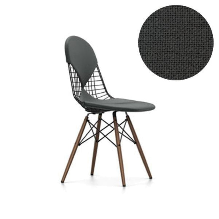 Vitra Eames Wire Chair DKW-2 chair with dark maple base