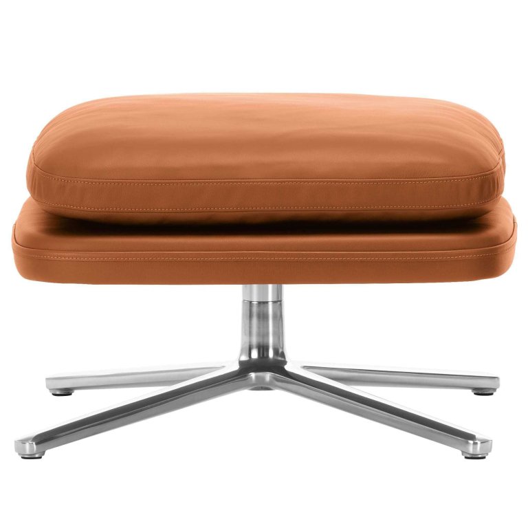 Vitra Grand Relax Ottoman chroom gepolijst cognac