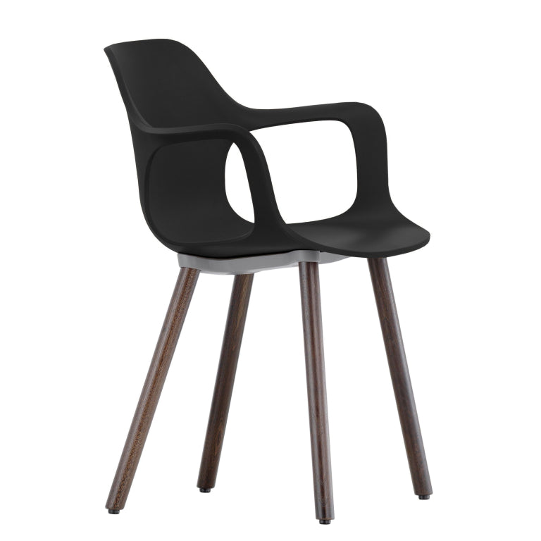 Vitra Hal Armchair Wood stoel donker eiken onderstel