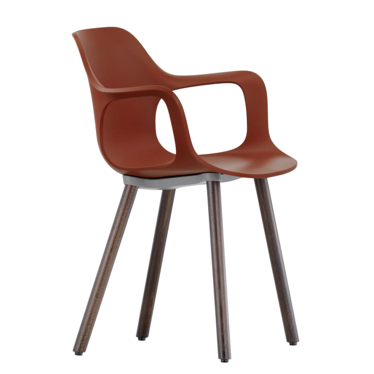 Vitra Hal Armchair Wood stoel donker eiken onderstel