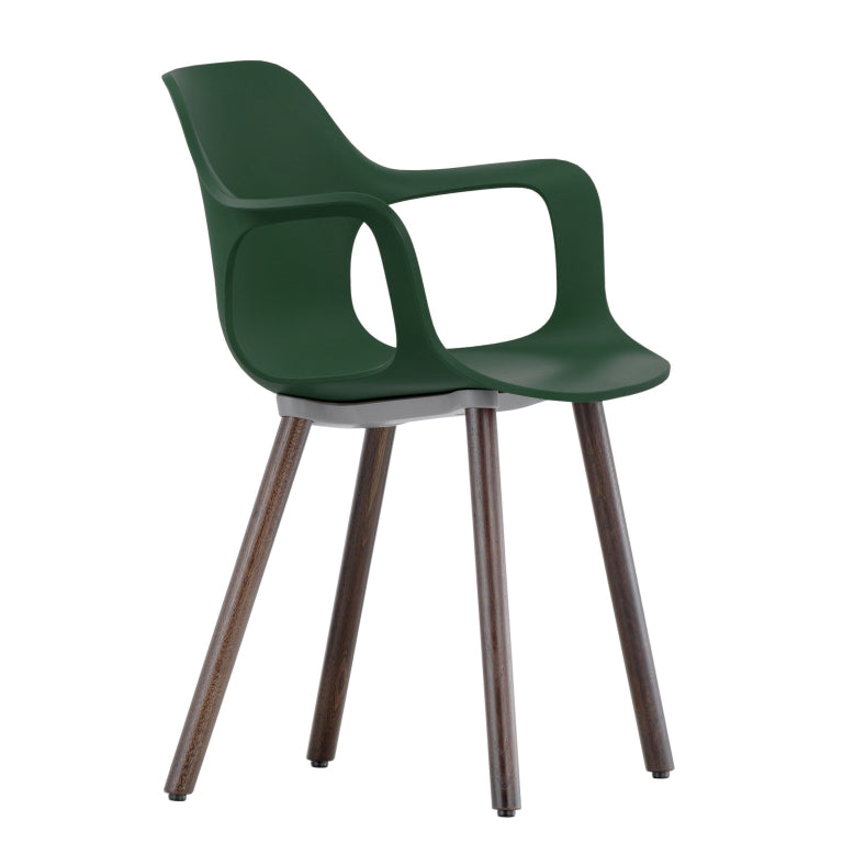 Vitra Hal Armchair Wood stoel donker eiken onderstel