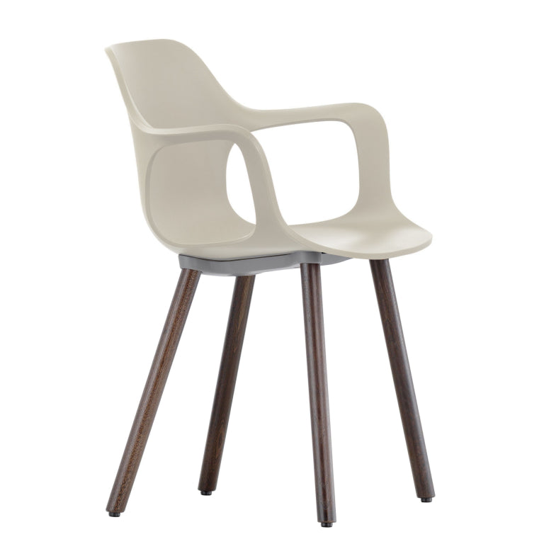 Vitra Hal Armchair Wood stoel donker eiken onderstel