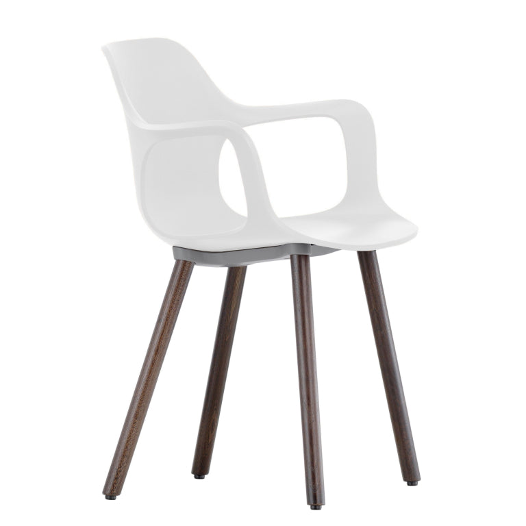 Vitra Hal Armchair Wood stoel donker eiken onderstel