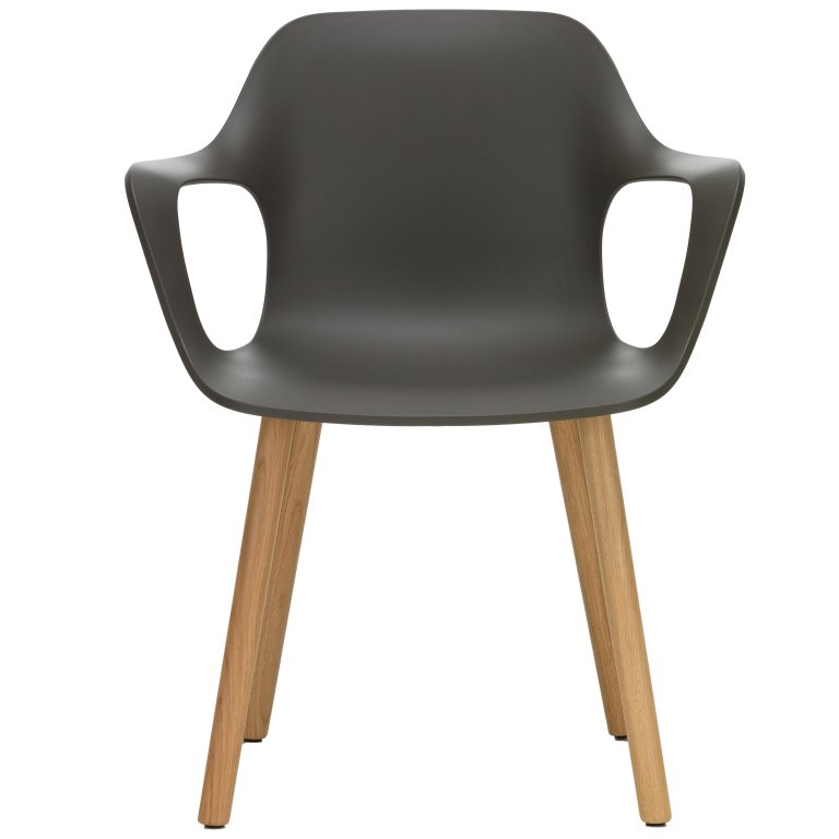 Vitra HAL RE armchair eiken onderstel basalt