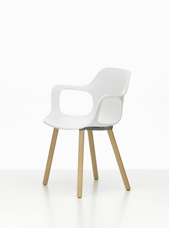 Vitra HAL RE armchair oak base basalt