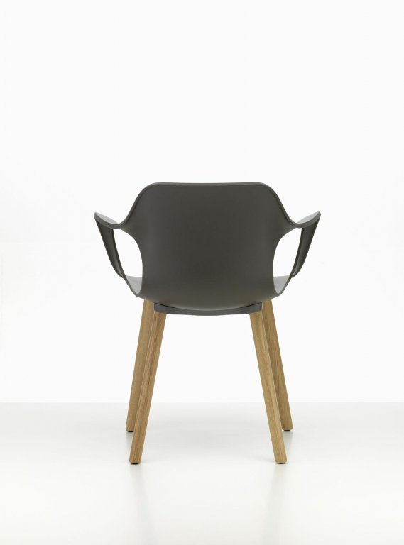 Vitra HAL RE armchair oak base basalt