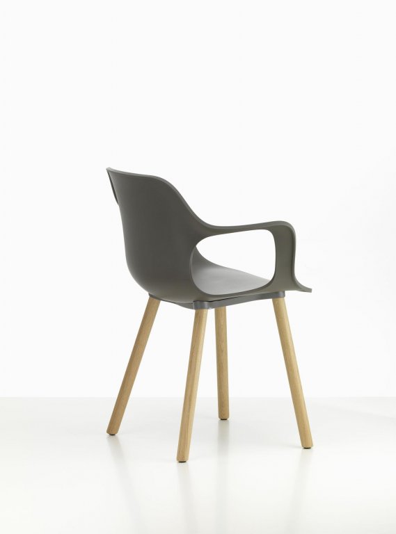 Vitra HAL RE armchair oak base basalt