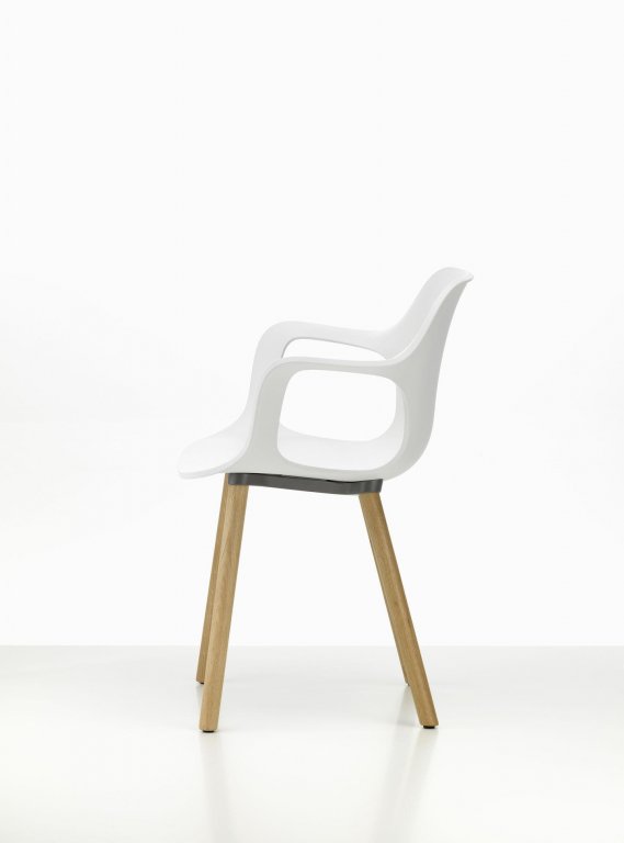 Vitra HAL RE armchair oak base basalt