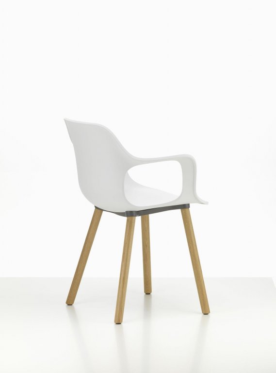 Vitra HAL RE armchair oak base basalt