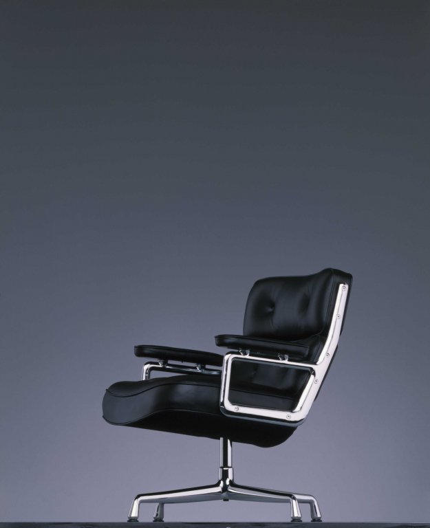 Vitra Lobby Chair ES 108 stoel leer zwart