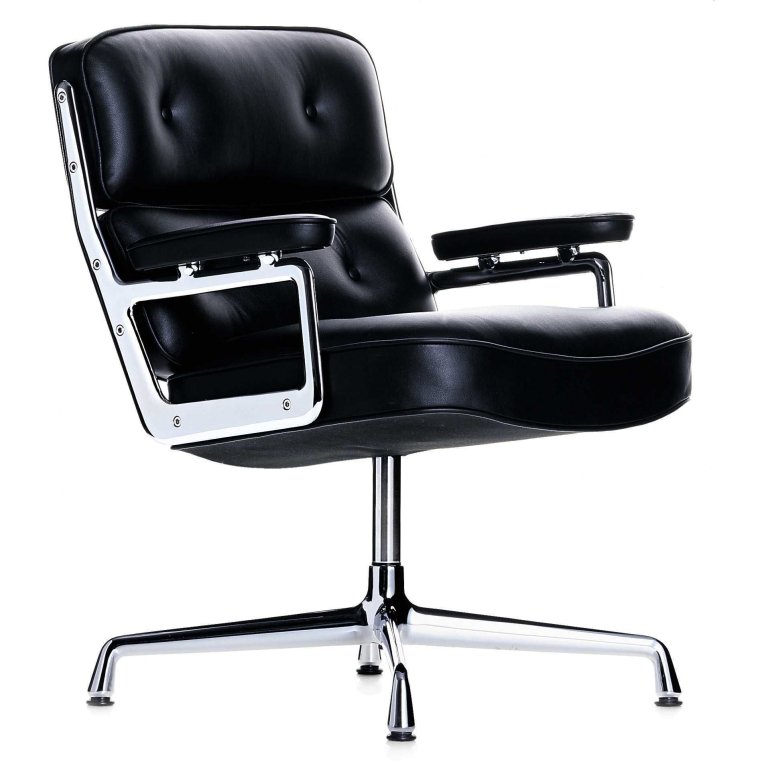 Vitra Lobby Chair ES 108 stoel leer zwart