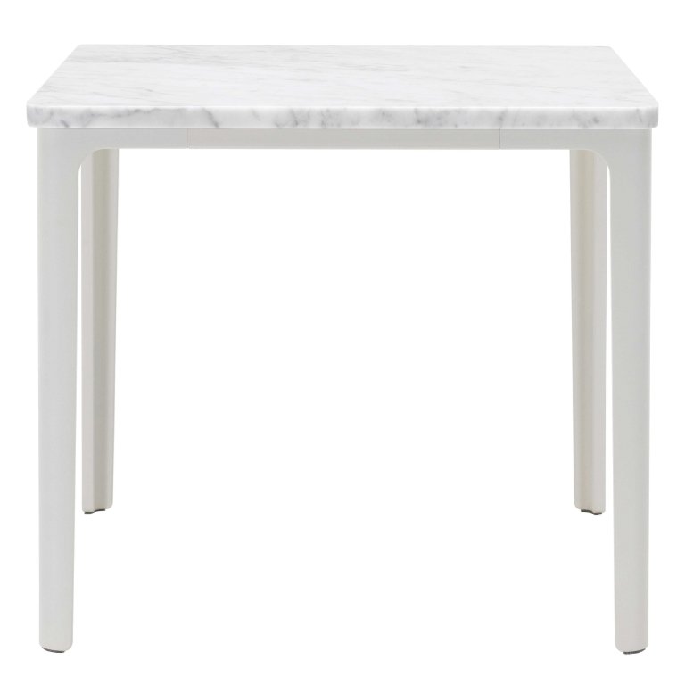 Vitra Plate coffee table 41x41 white marble, white base