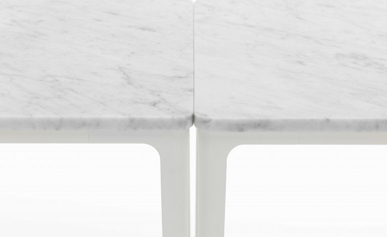 Vitra Plate coffee table 41x41 white marble, white base