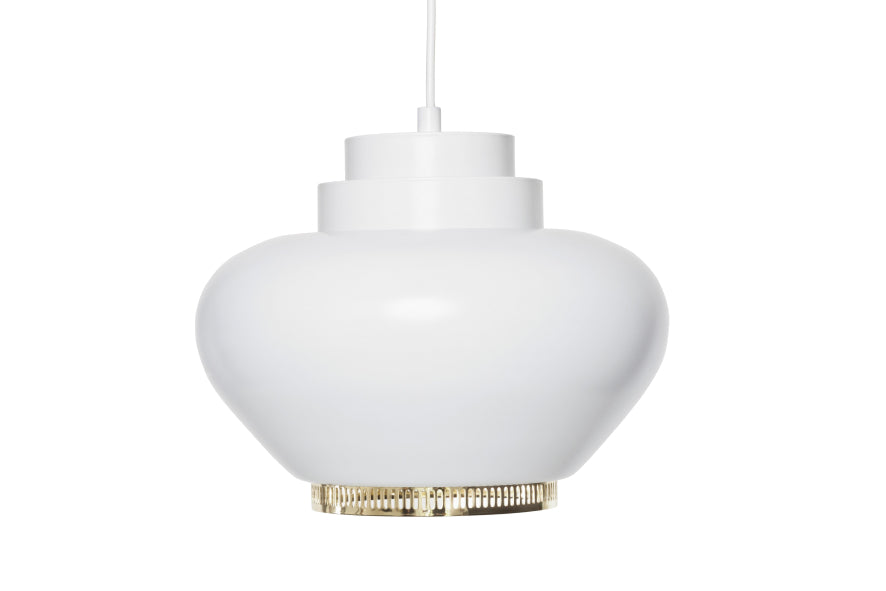 Artek Aalto A333 pendant lamp Ø25.5 white, brass ring