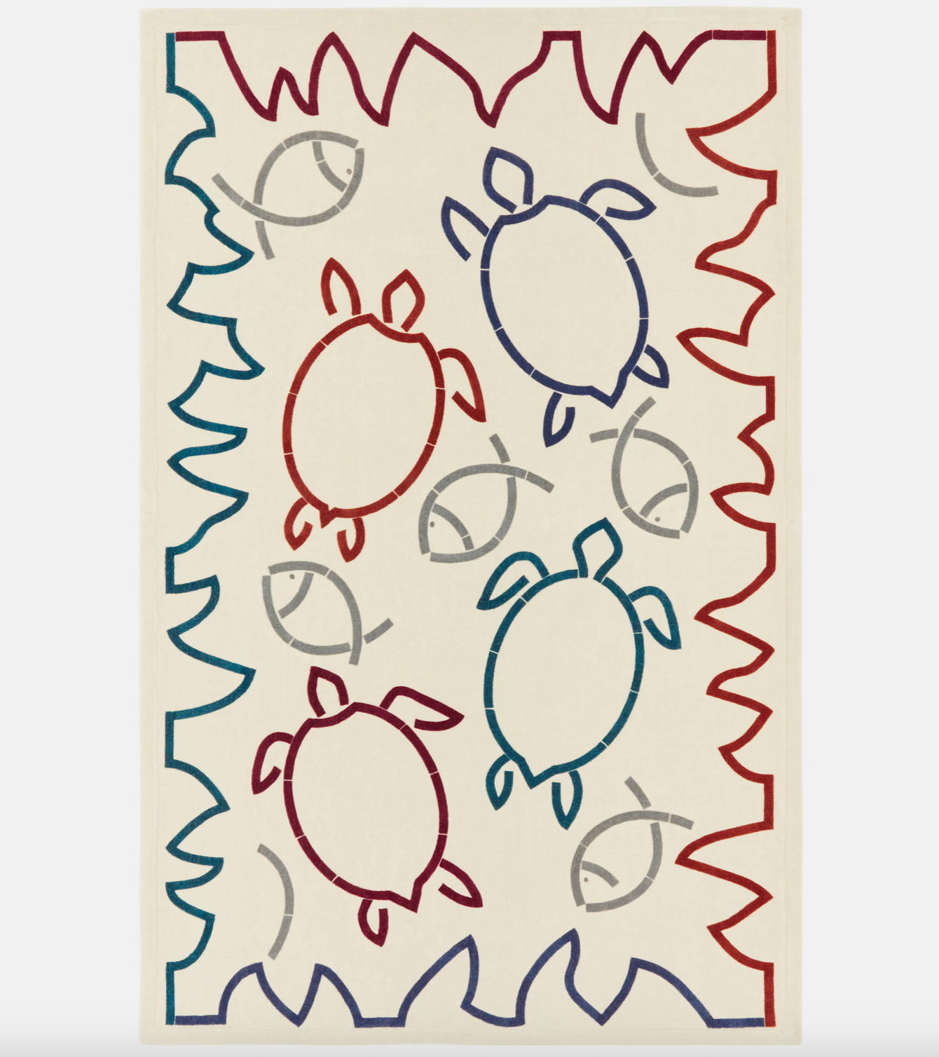 Loro Piana Fish and Turtle Cotton Terry Beach Towel
