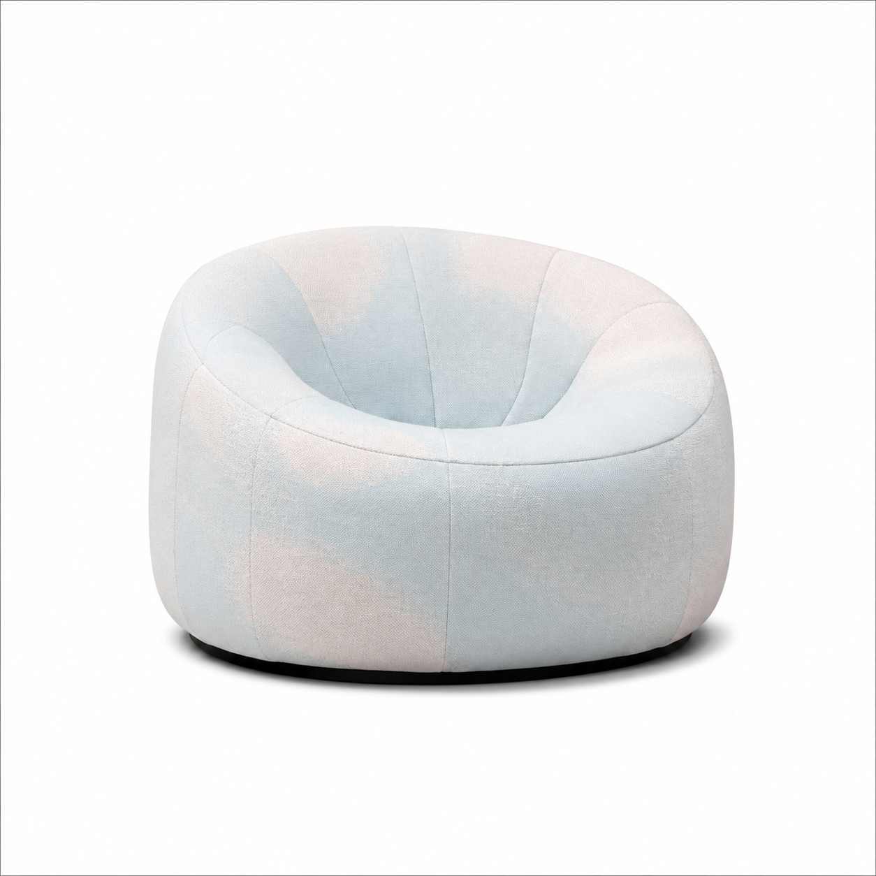 Ligne Roset Pumpkin Armchair – Blue/White Textile