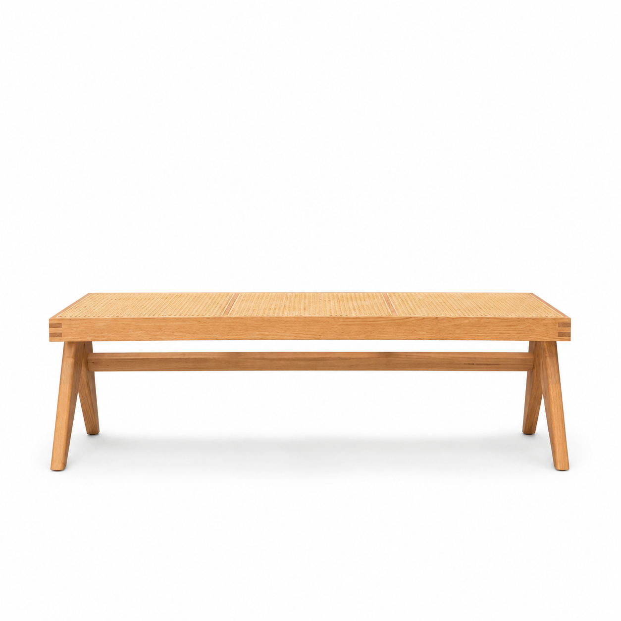Cassina Civil Bench – Natural Oak & Rattan