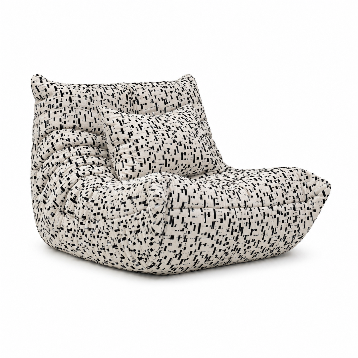 Ligne Roset Togo Fireside Chair – Black/White Pierre Frey Fabric