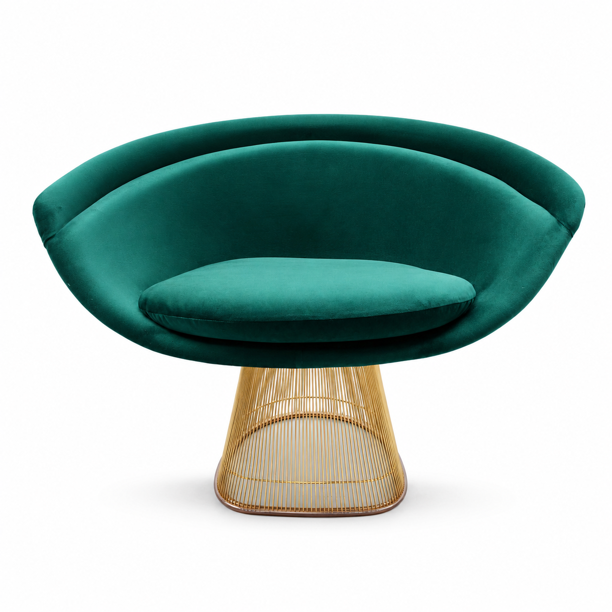 Knoll Warren Platner loungechair - groen velours