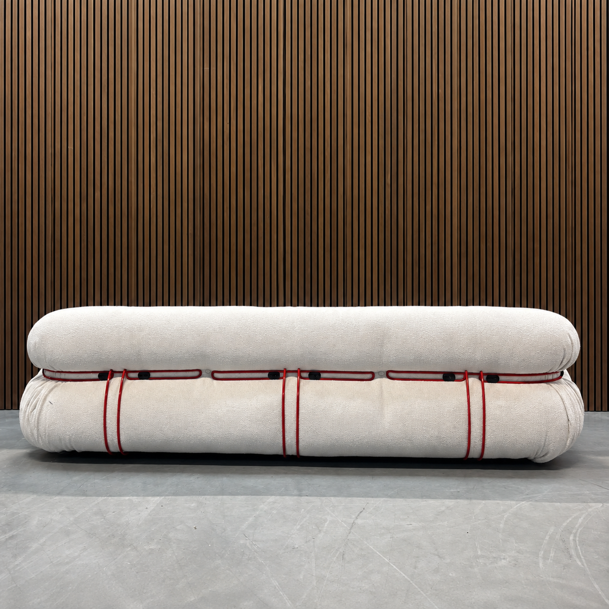 Cassina Soriana 3-Seater Sofa - White Bouclé
