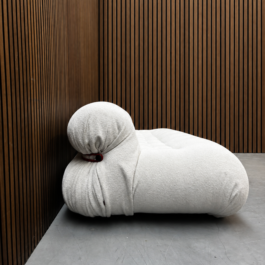 Cassina Soriana 3-Seater Sofa - White Bouclé