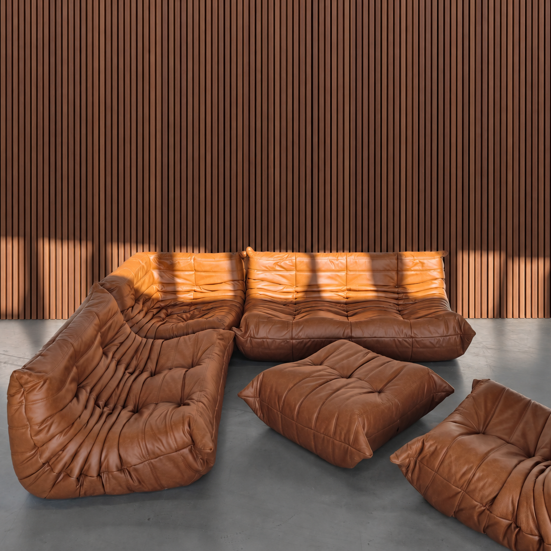 Ligne Roset Togo Modular Set – Cognac Leather