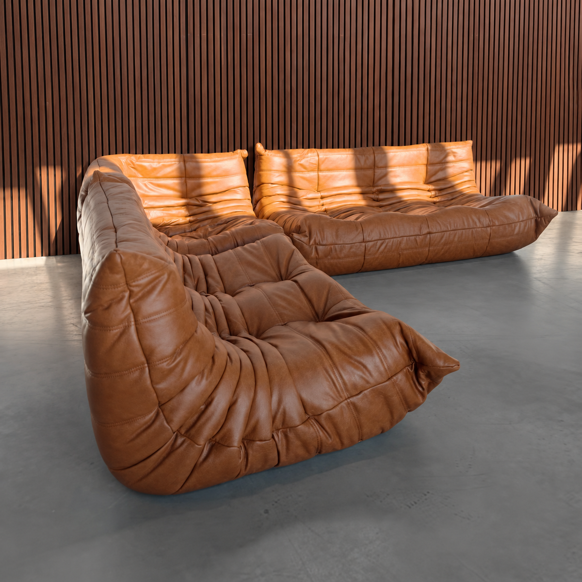 Ligne Roset Togo Modular Set – Cognac Leather