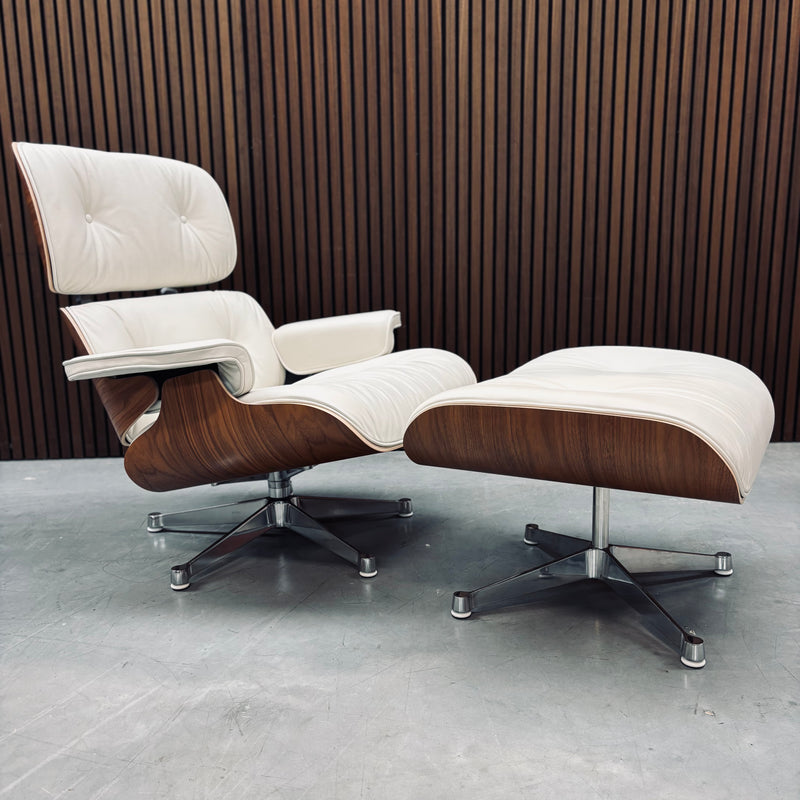 Vitra Eames Lounge Chair | Dark Walnut & Snow Leather