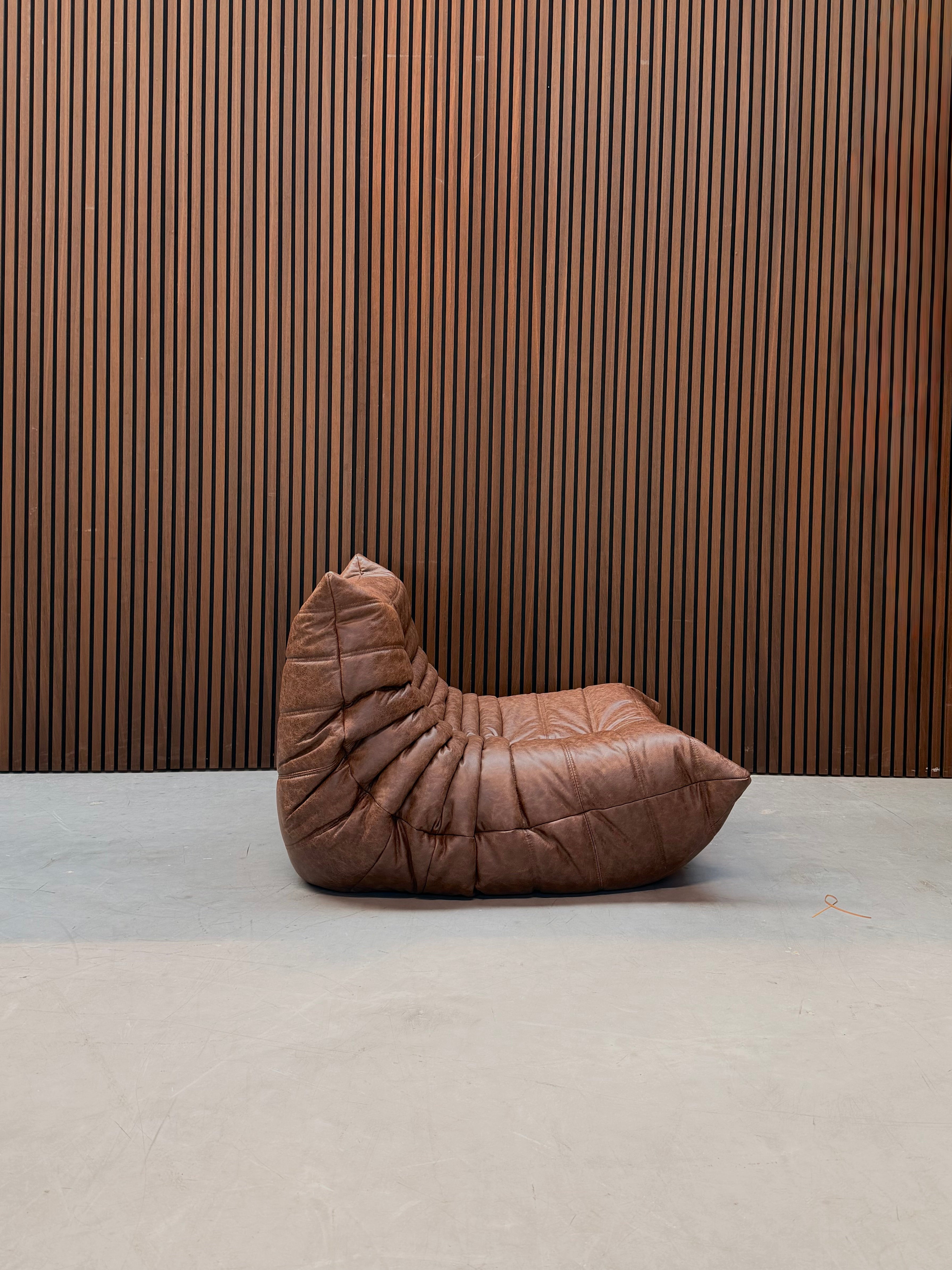 Togo Lounge Chair - One-seater Natural Leather Mocha