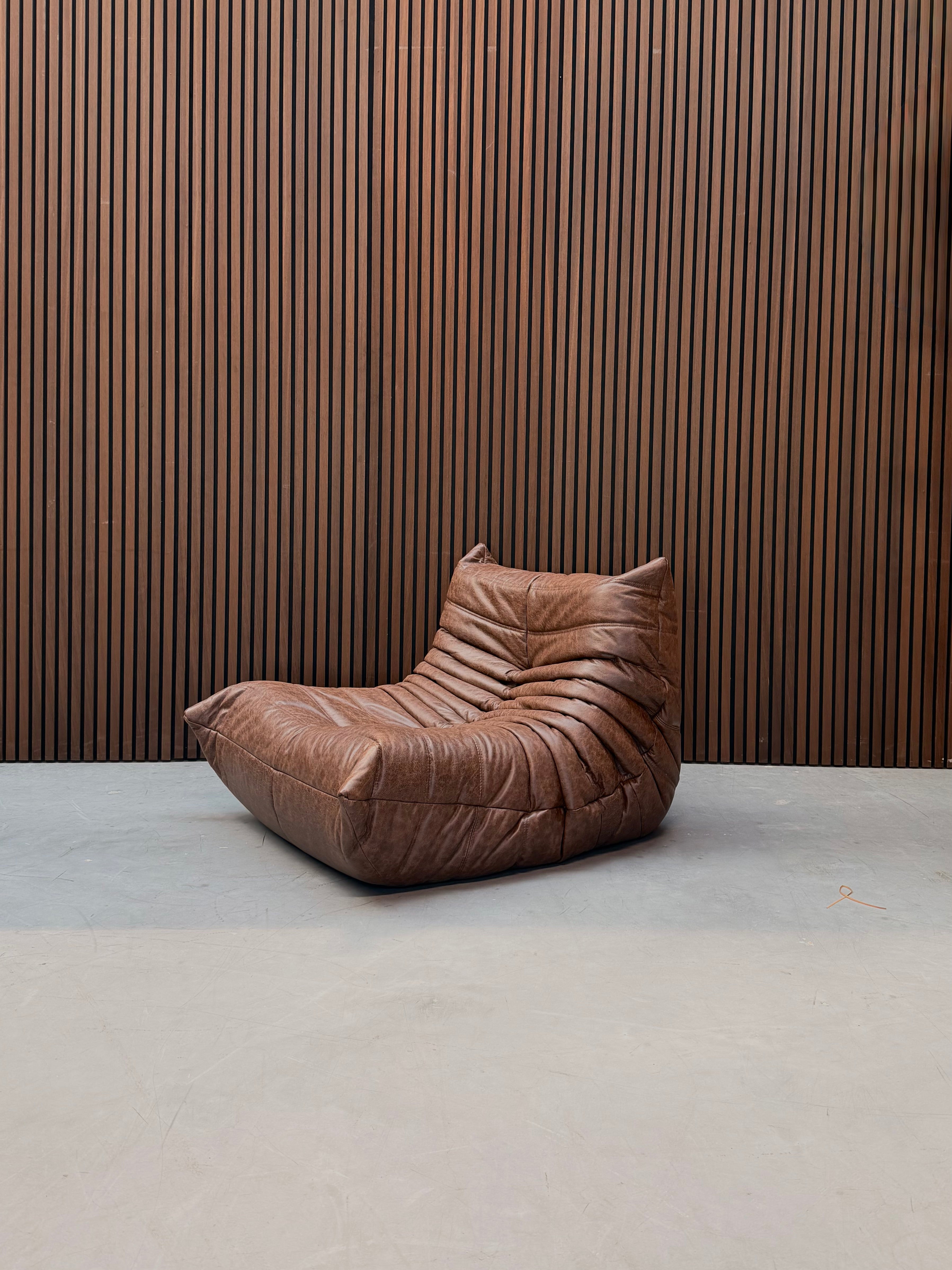 Original Ligne Roset Togo Fireside Chair | Full Aniline Leather (Mocha