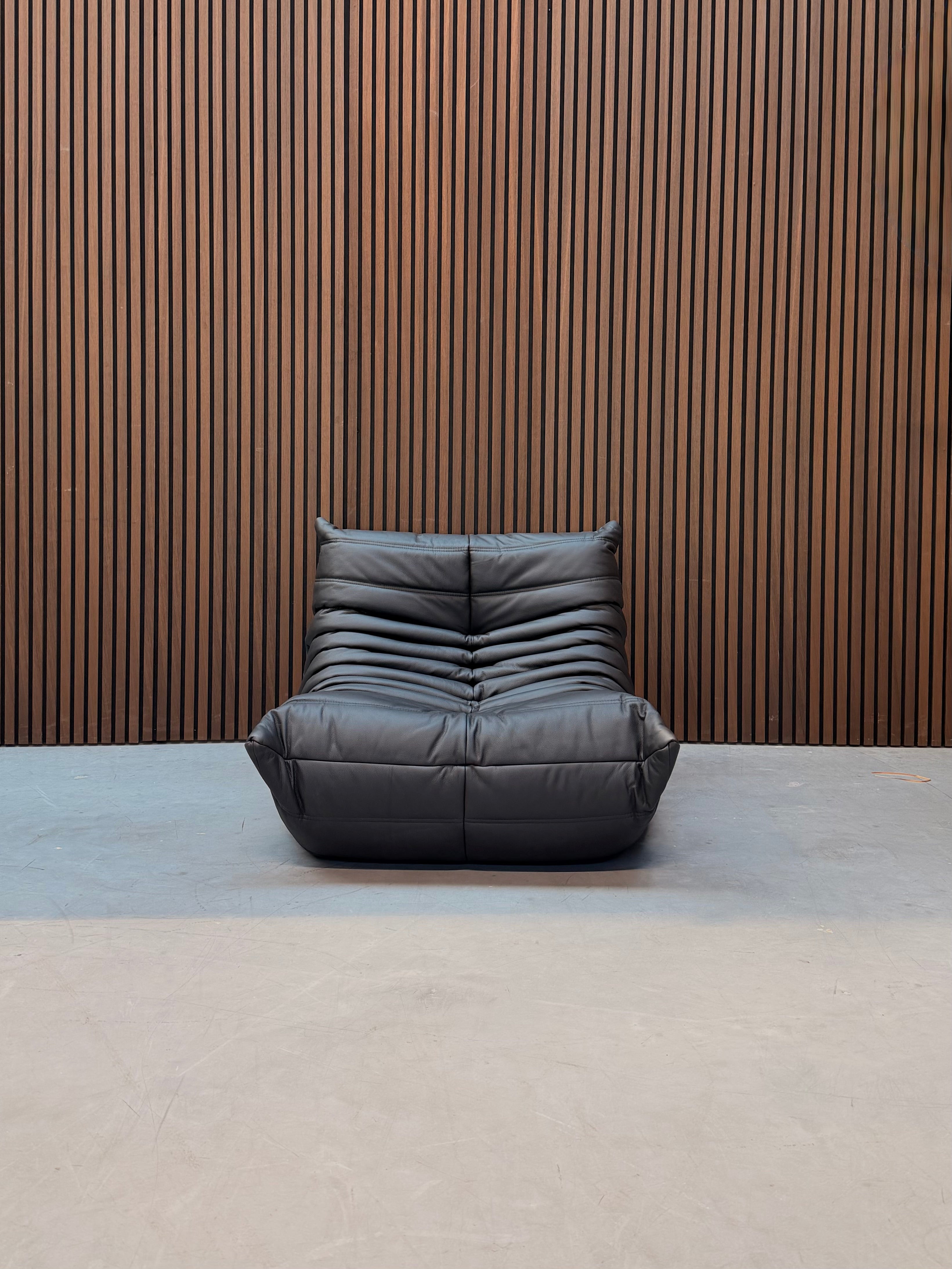 Togo Lounge Chair - One-seater Natural Black Leather