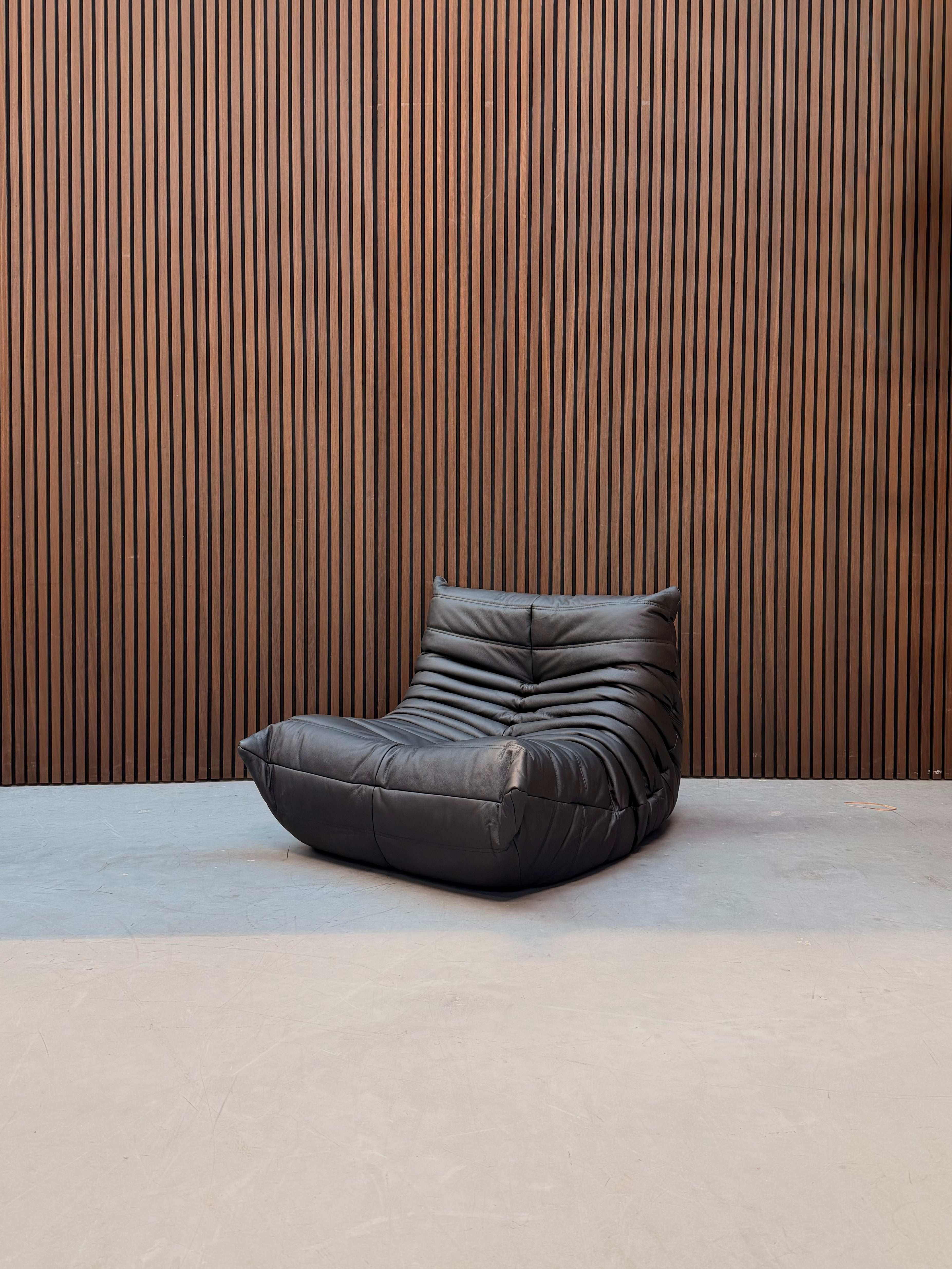 Togo Lounge Chair - One-seater Natural Black Leather
