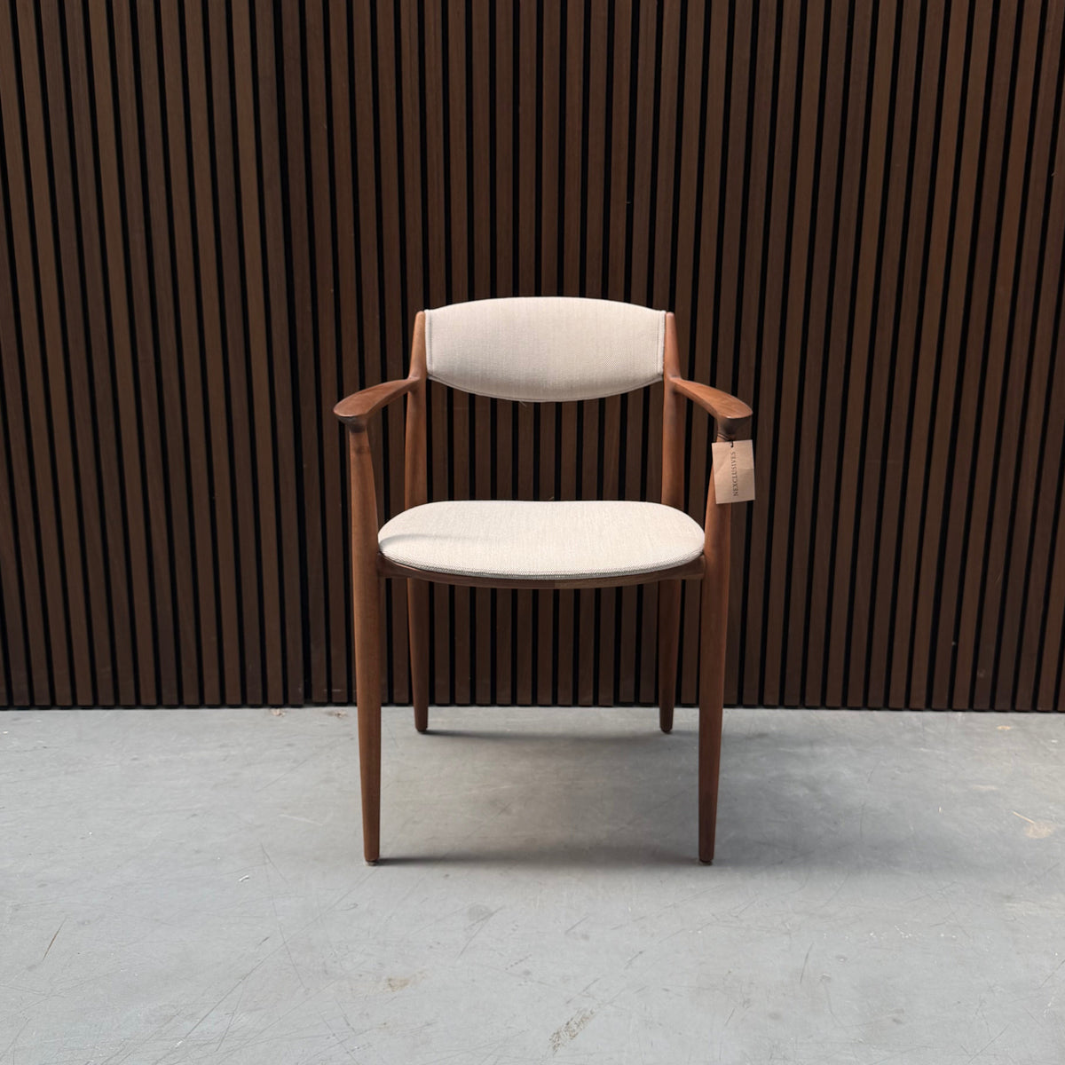 Artisan Nila Wooden Back Chair | Fabric European Walnut
