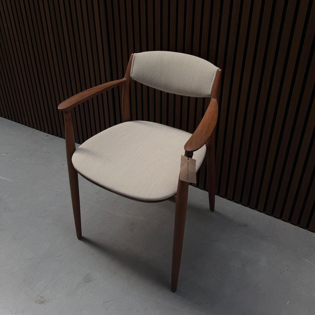 Artisan Nila Wooden Back Chair | Fabric European Walnut